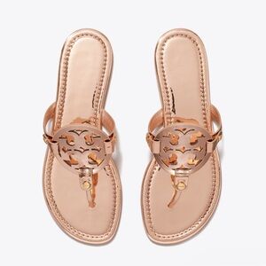 Tory Burch Rose Gold Metallic Miller Sandal, Women’s 9